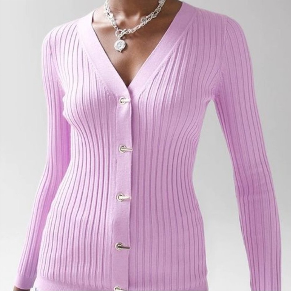 WHBM white house black market ribbed toggle cardigan sweater‎ L